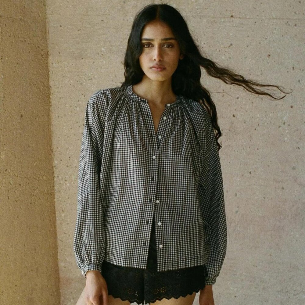 Doen Jane Top - La Maddalena Gingham, XS